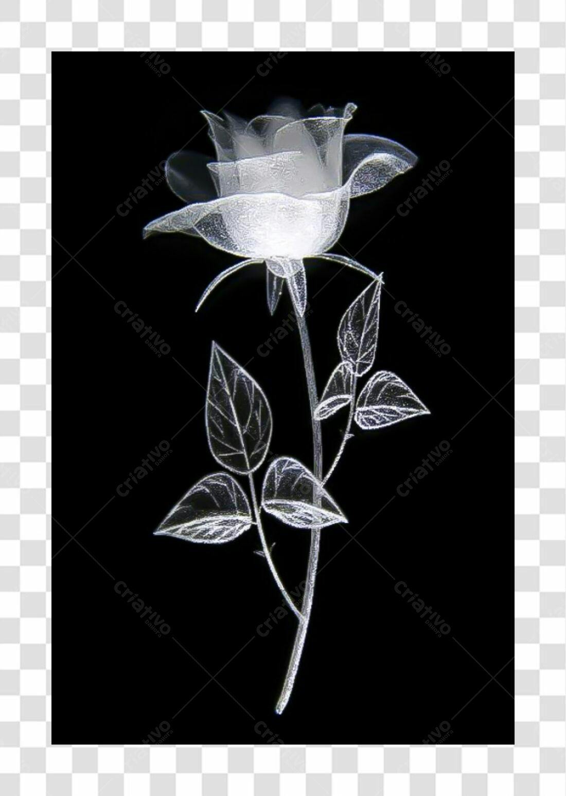 Icone Rosa Branca Dia dos Namorados PNG com fundo transparente