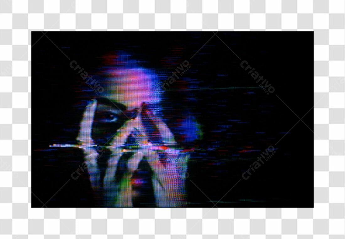 Imagem Glitch Mulher PNG com fundo transparente