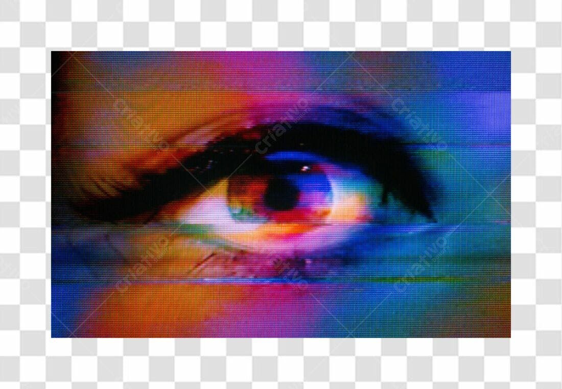 Icone Olho Glitch PNG com fundo transparente