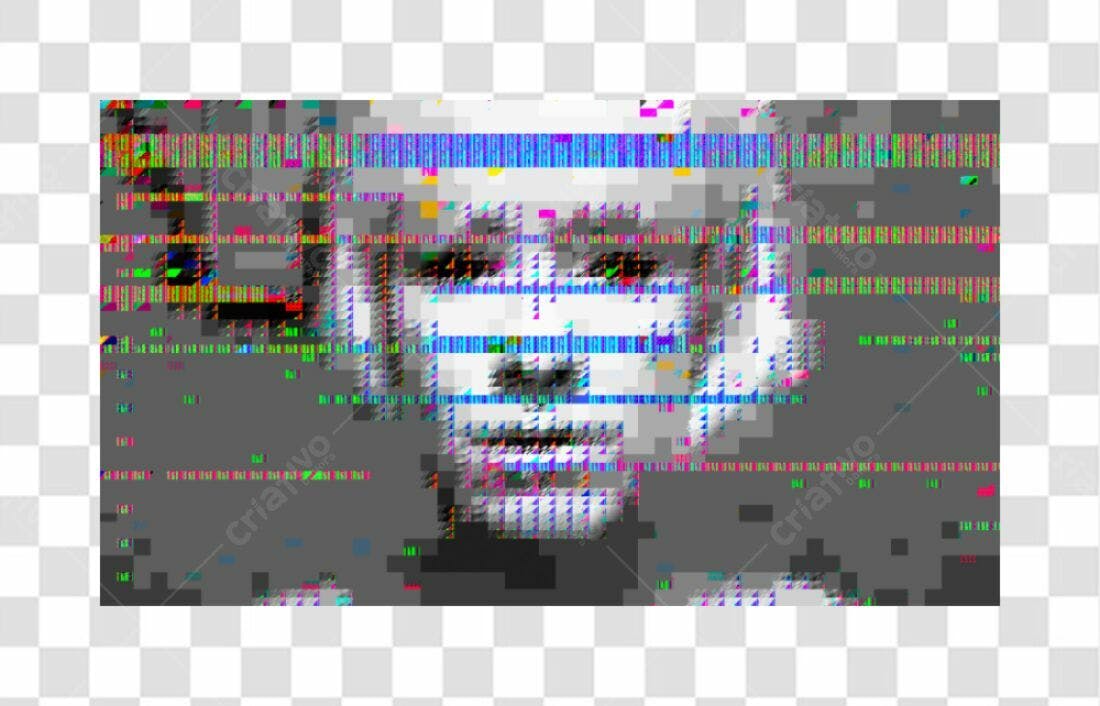 Icone Glitch Arte Digital PNG com fundo transparente