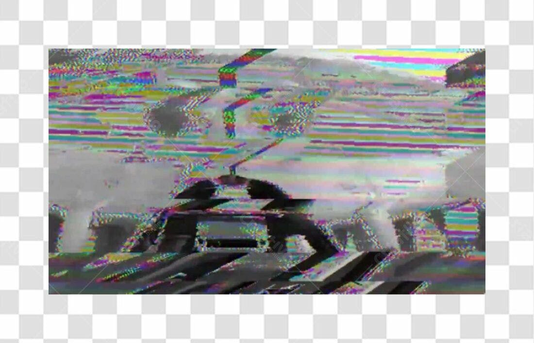 Arte Glitch PNG com fundo transparente