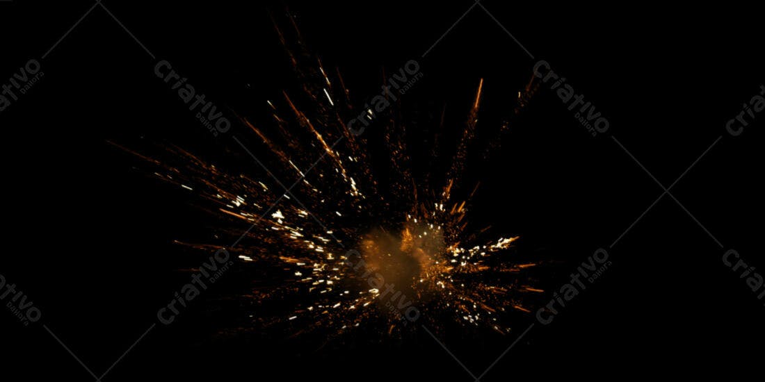 Explosão de faíscas douradas