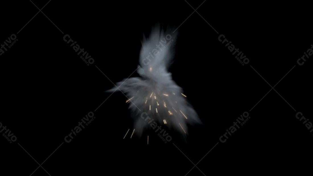Explosão com faíscas e fumaça