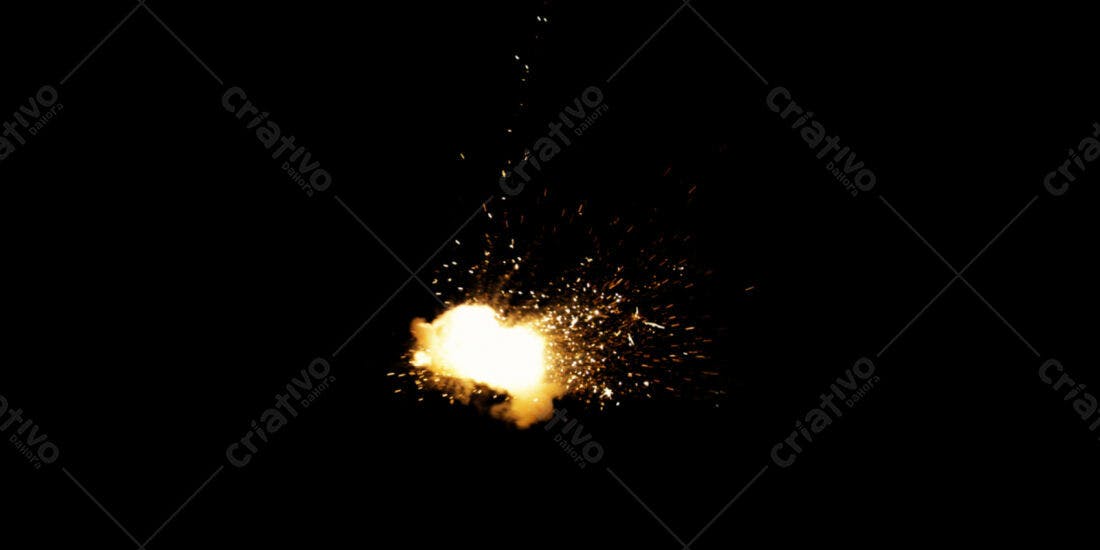 Explosão de fogo com faíscas