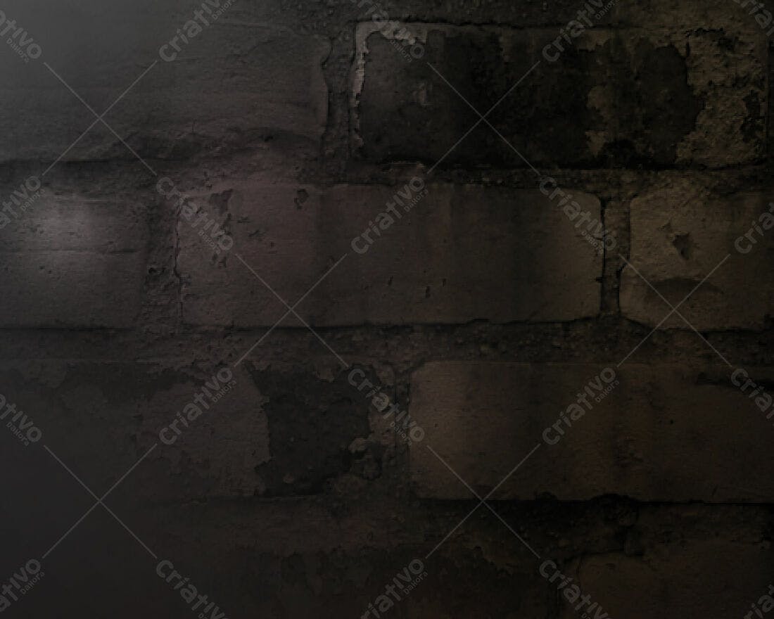 Parede de tijolos escura e desgastada