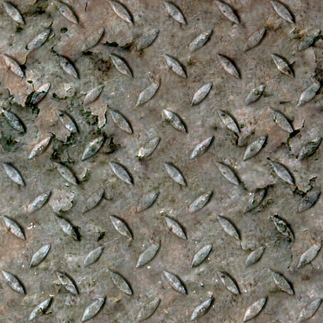 Chapa de aço oxidada com textura de diamante