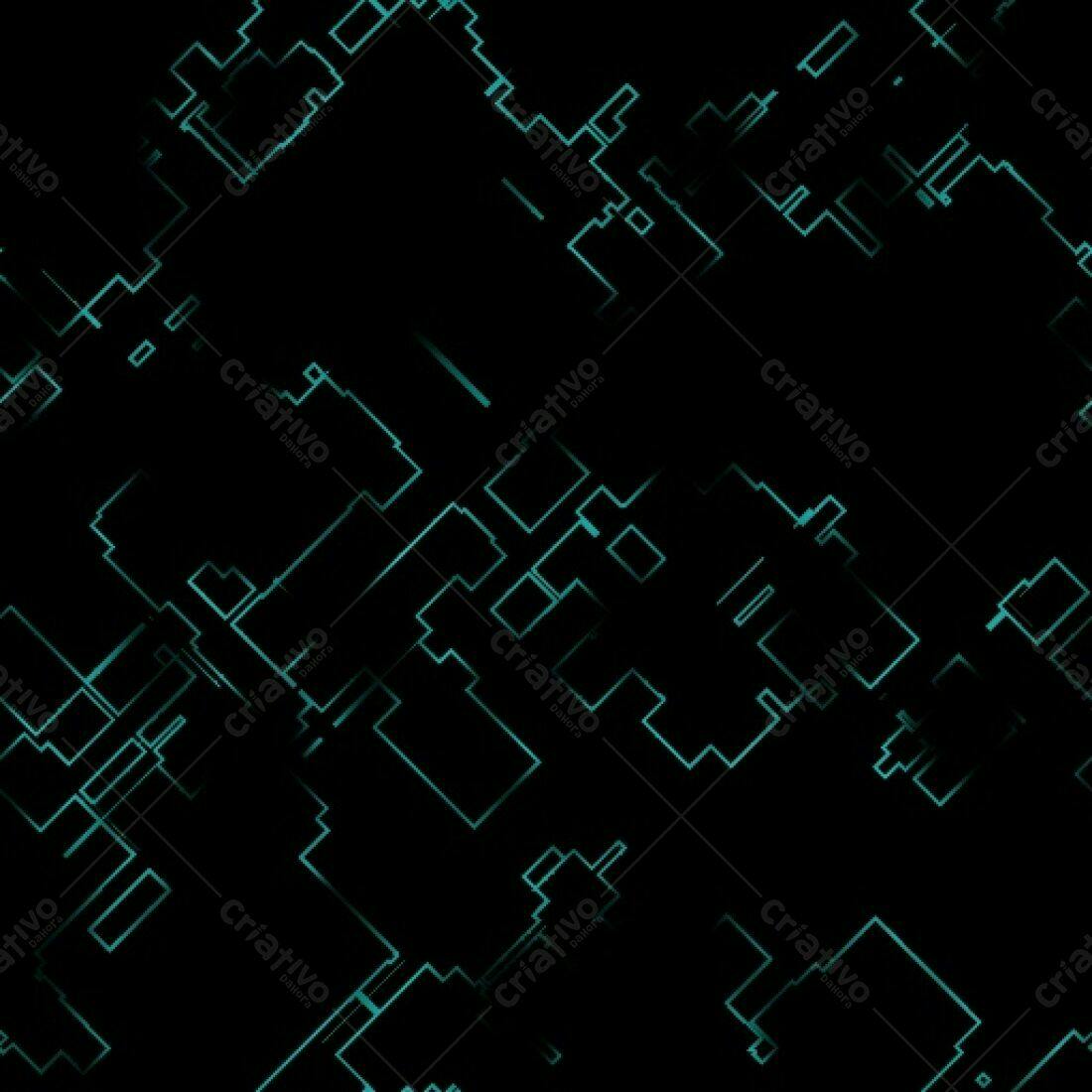 Padrão Abstrato em Azul-Turquesa e Preto