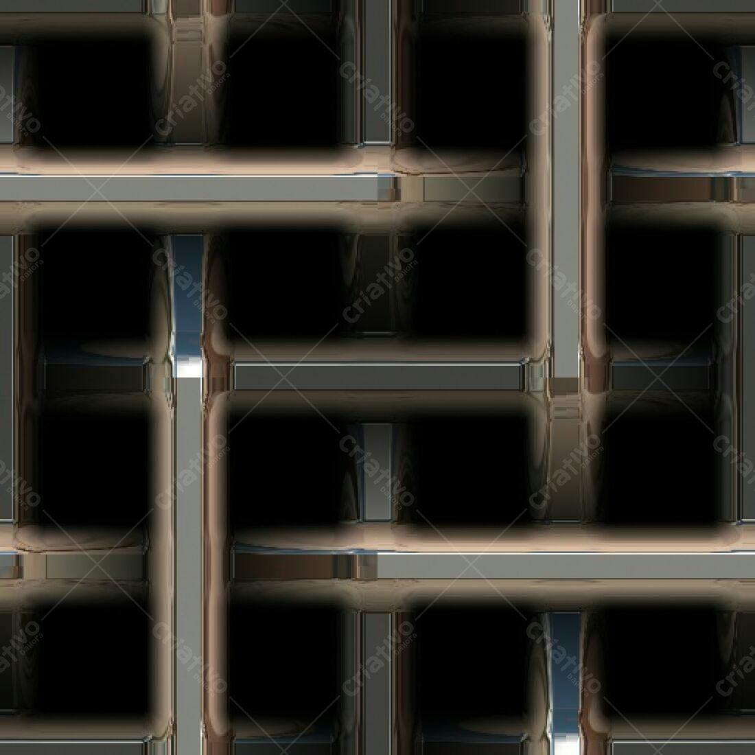 Grade metálica escura fundo preto