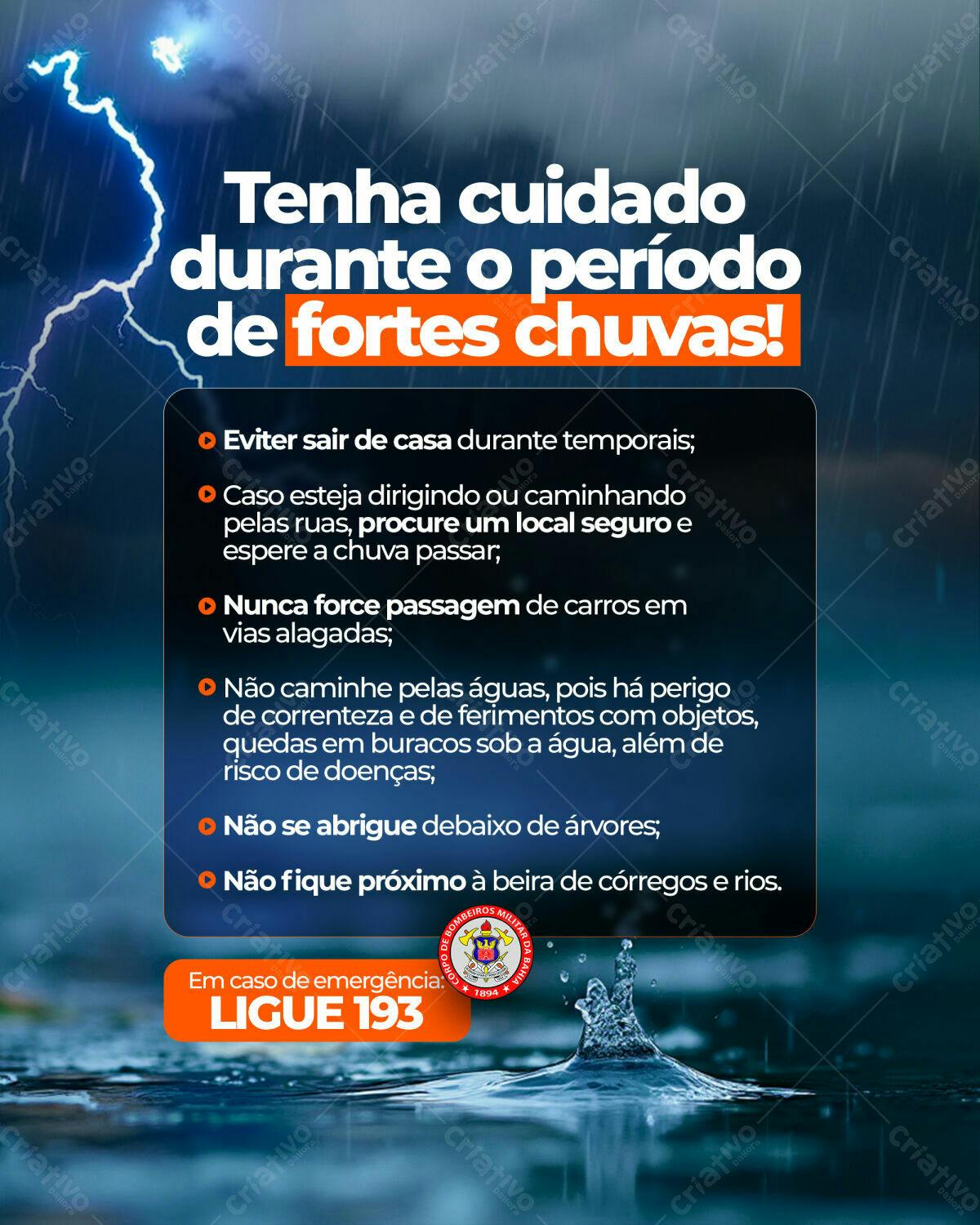 Flyer Chuvas Fortes PSD Editável