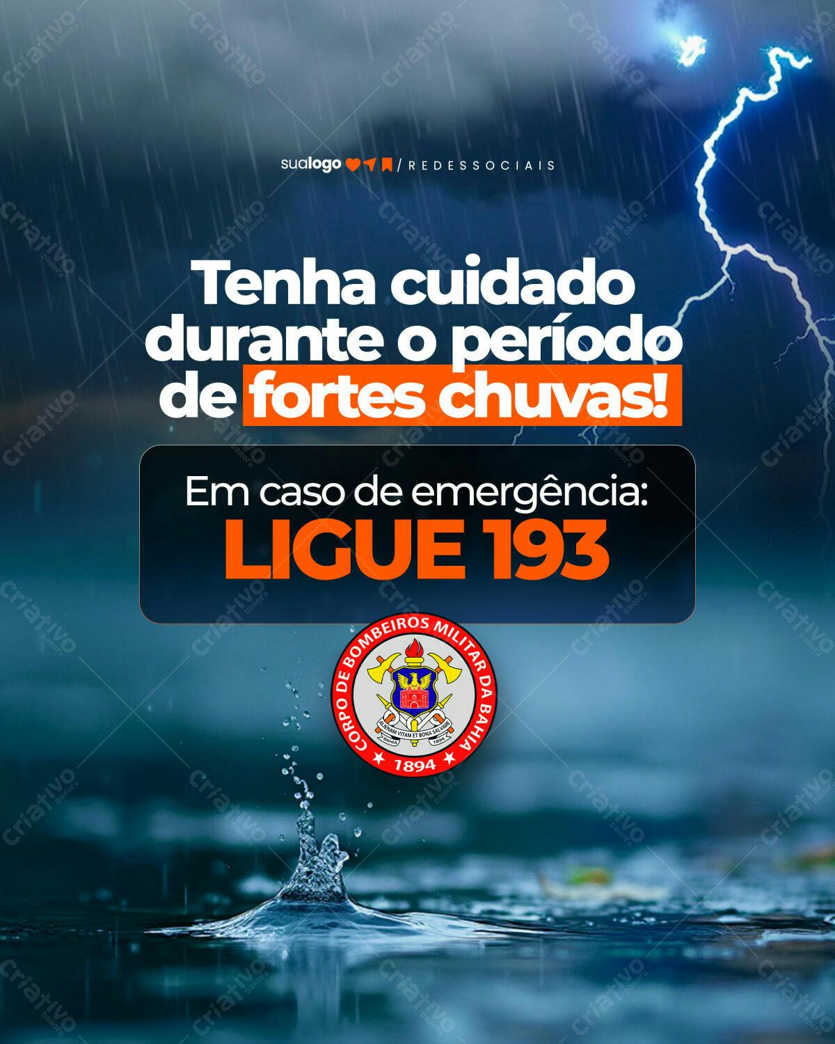 Flyer Chuvas Intensas PSD Editável