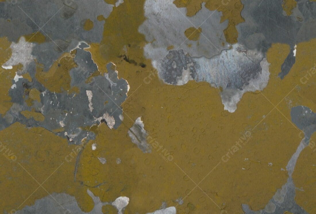 Textura de Parede Descascada Amarelo e Cinza