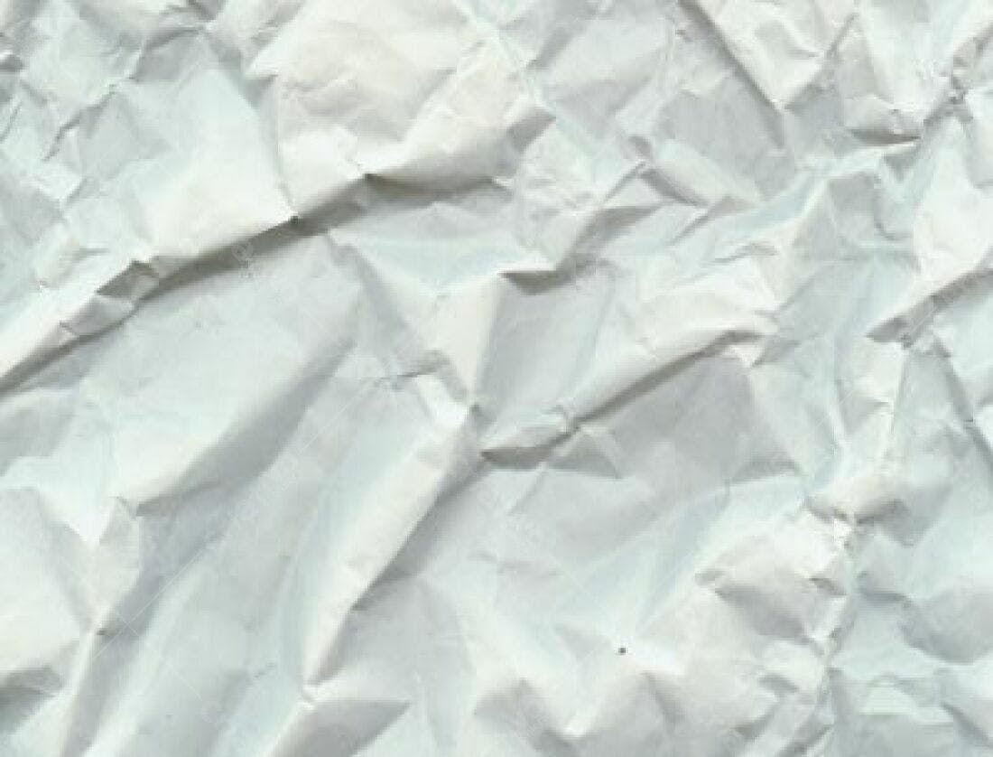 Papel amassado textura branco
