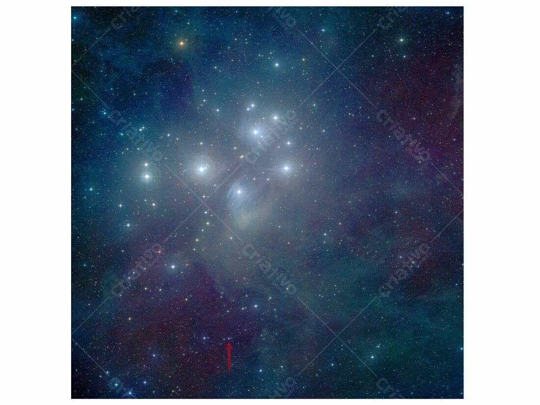 Nebulosa Azul com Estrelas Brilhantes