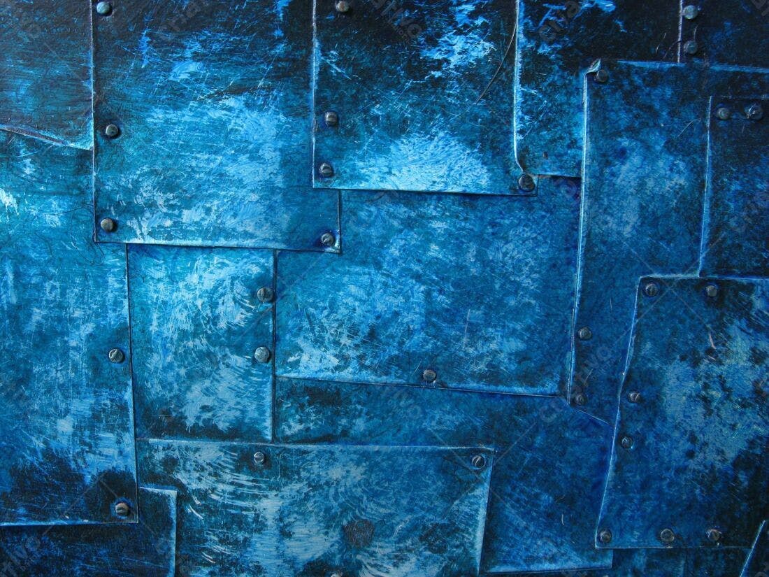 Textura metálica azul escura com rebites