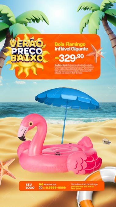 Verão Preço Baixo Social Media Story Psd Template
