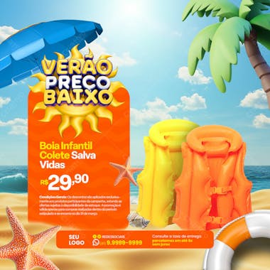 Verão Preço Baixo Social Media Psd Template