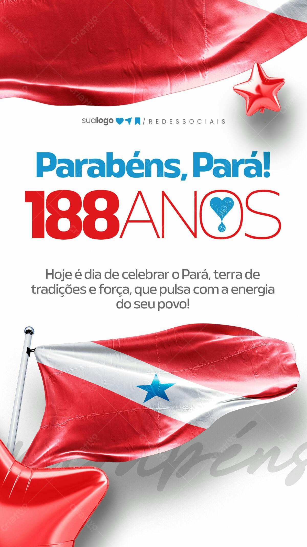Flyer Aniversário 188 Anos do Pará PSD Editável