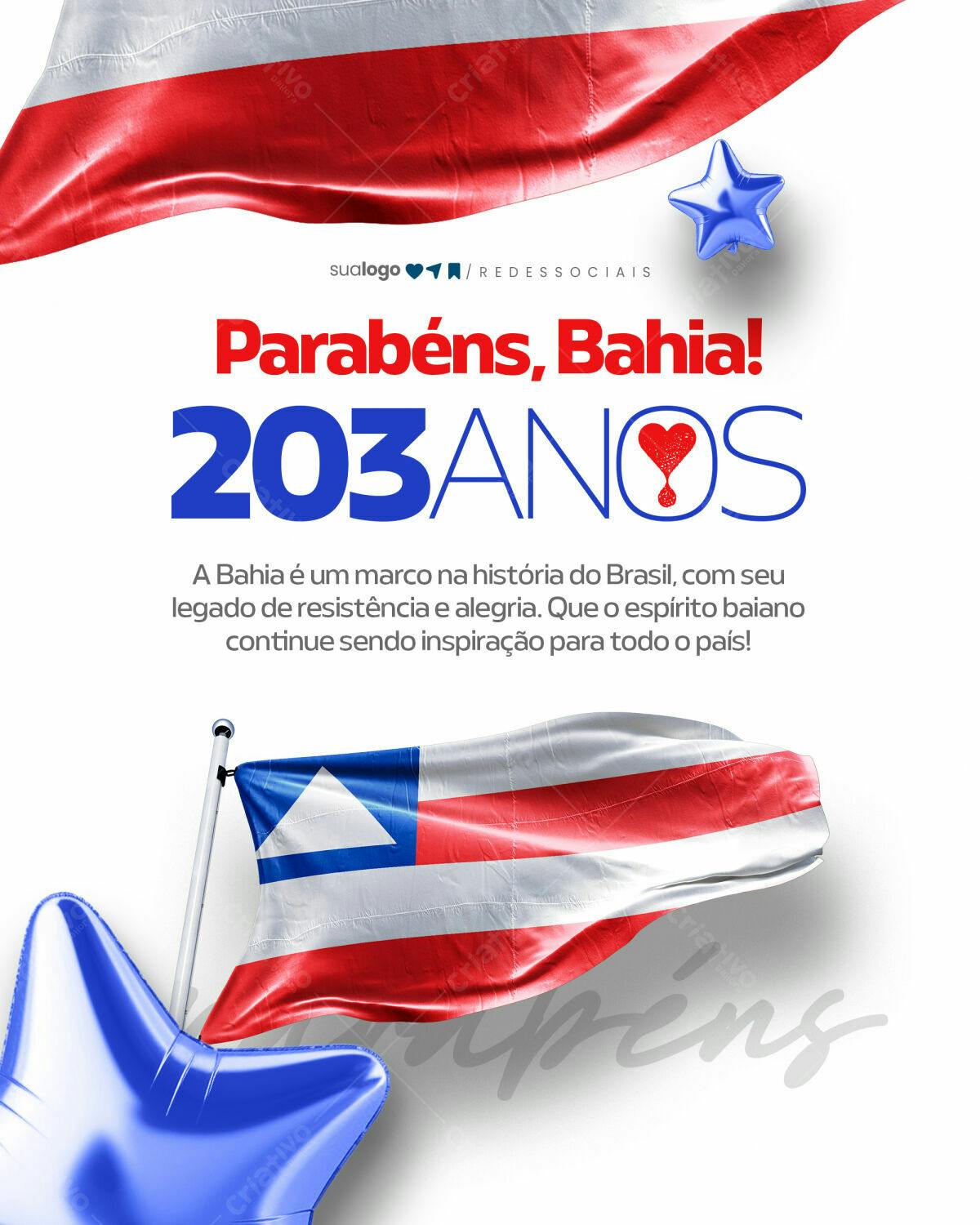 Post para Aniversário da Bahia PSD Editável