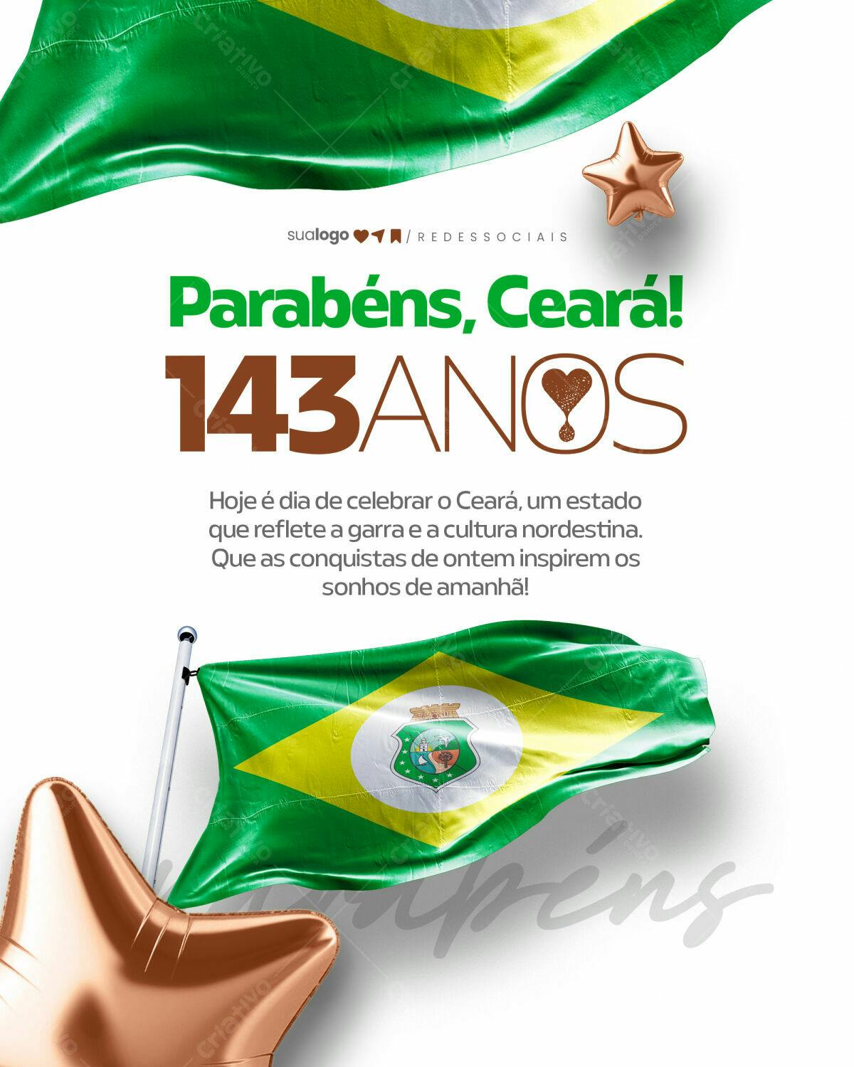 Flyer para Aniversário do Ceará PSD Editável