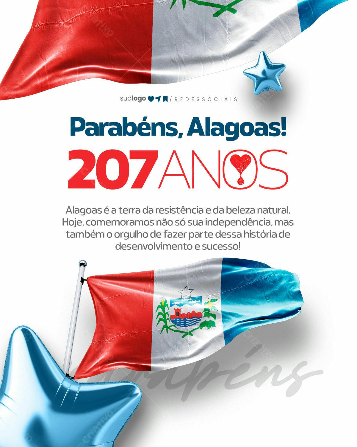 Post para Aniversário de Alagoas PSD Editável