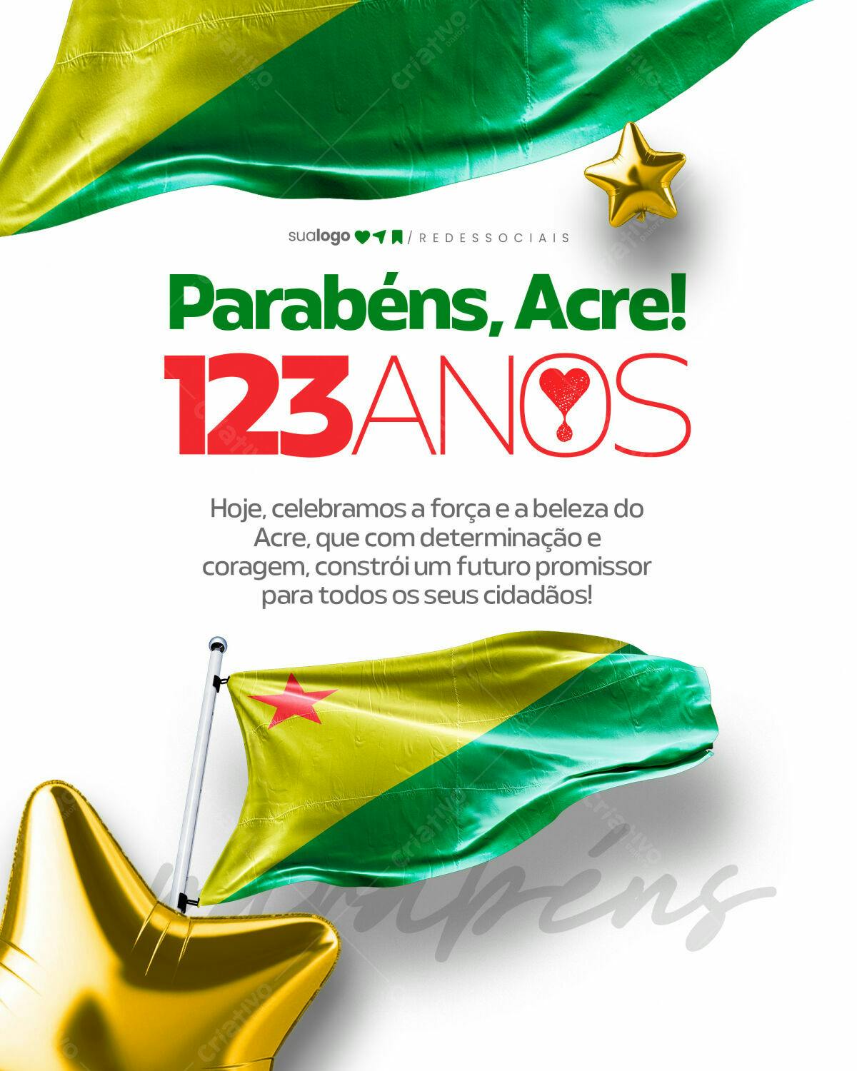 Postagem para Aniversário de Acre PSD Editável