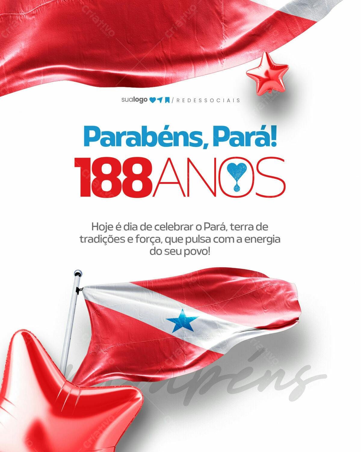Post para Aniversário do Pará PSD Editável