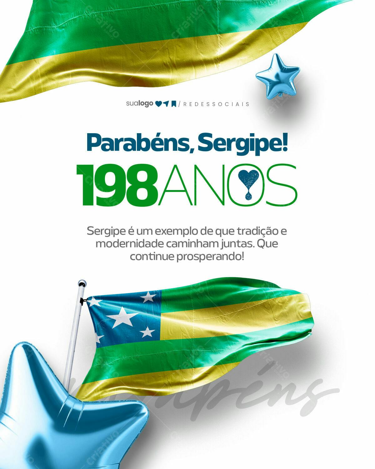 Post para Aniversário de Sergipe PSD Editável