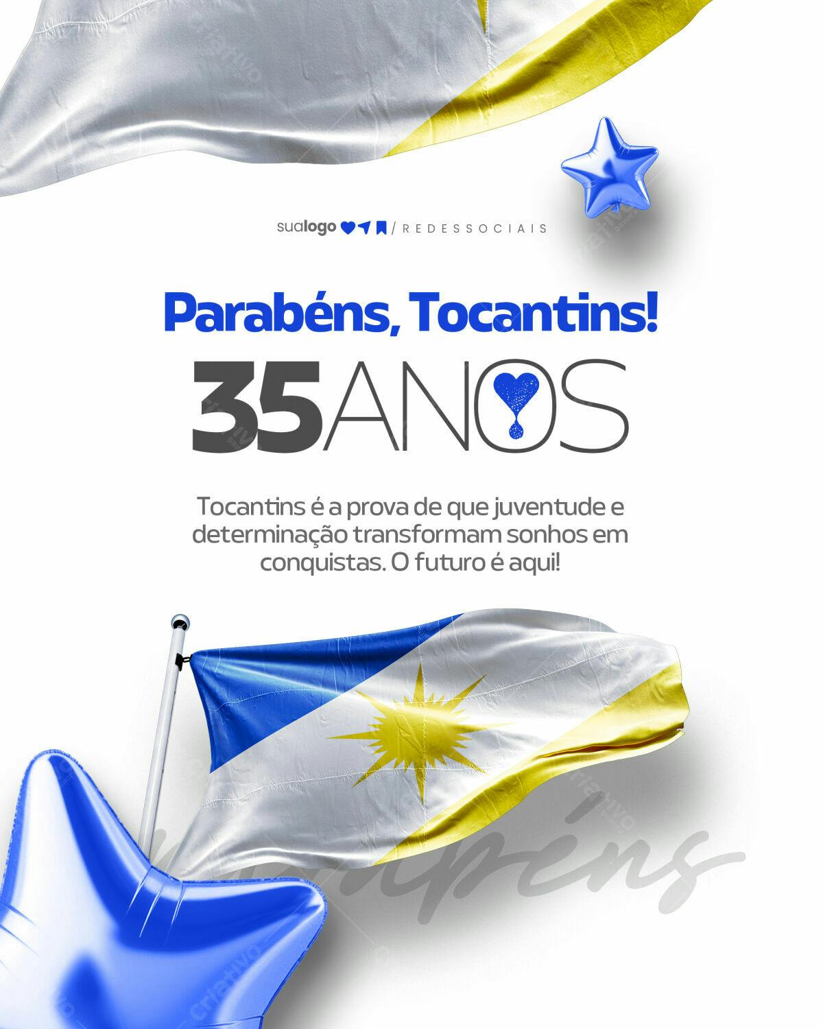 PSD para Aniversário de Tocantins 35 Anos PSD Editável
