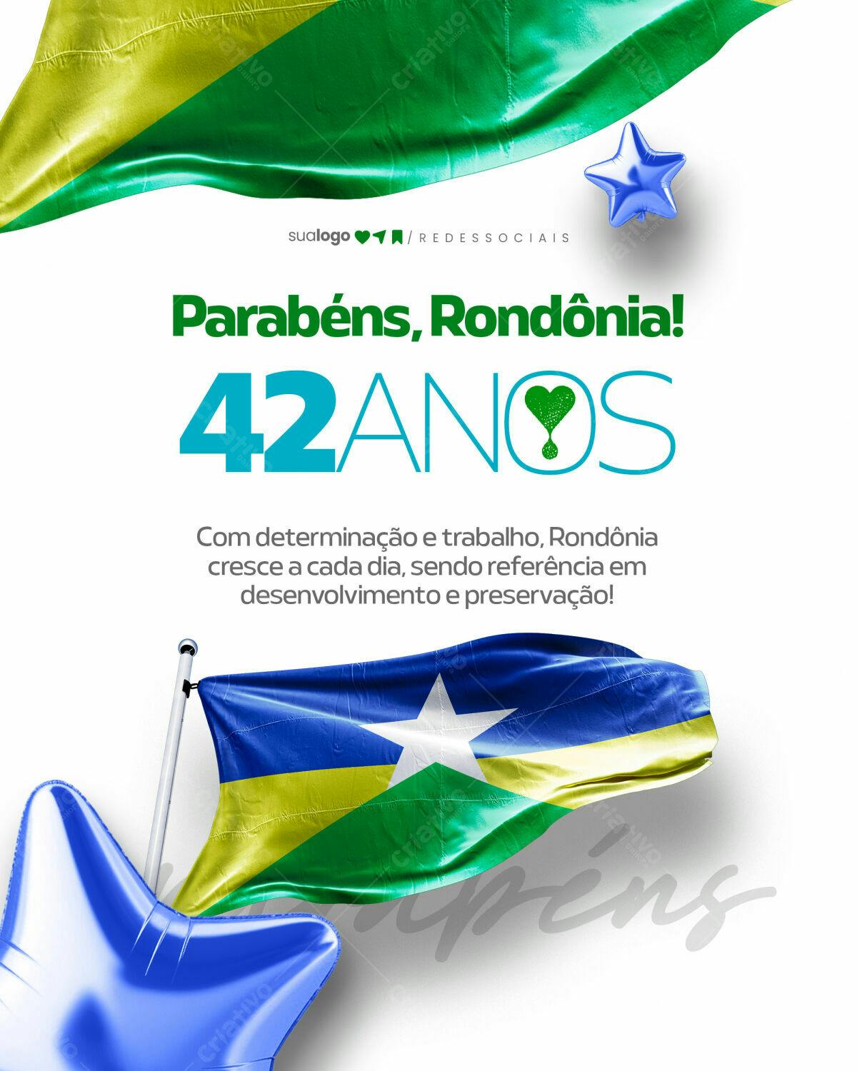 Post para Aniversário de Rondônia PSD Editável