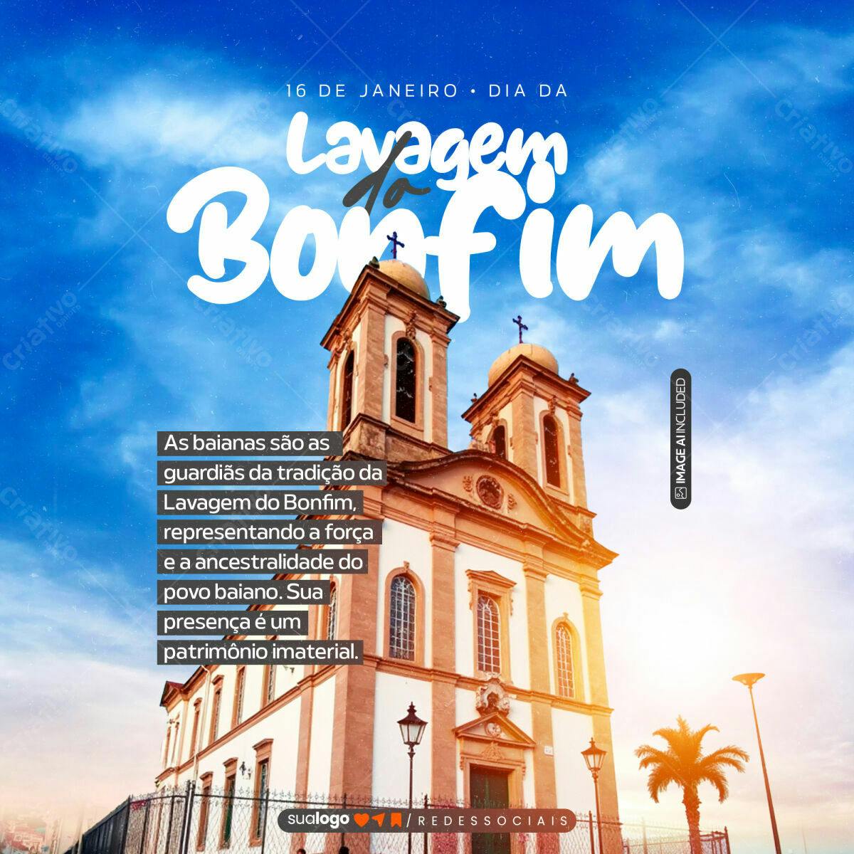 Post para Lavagem do Bonfim PSD Editável