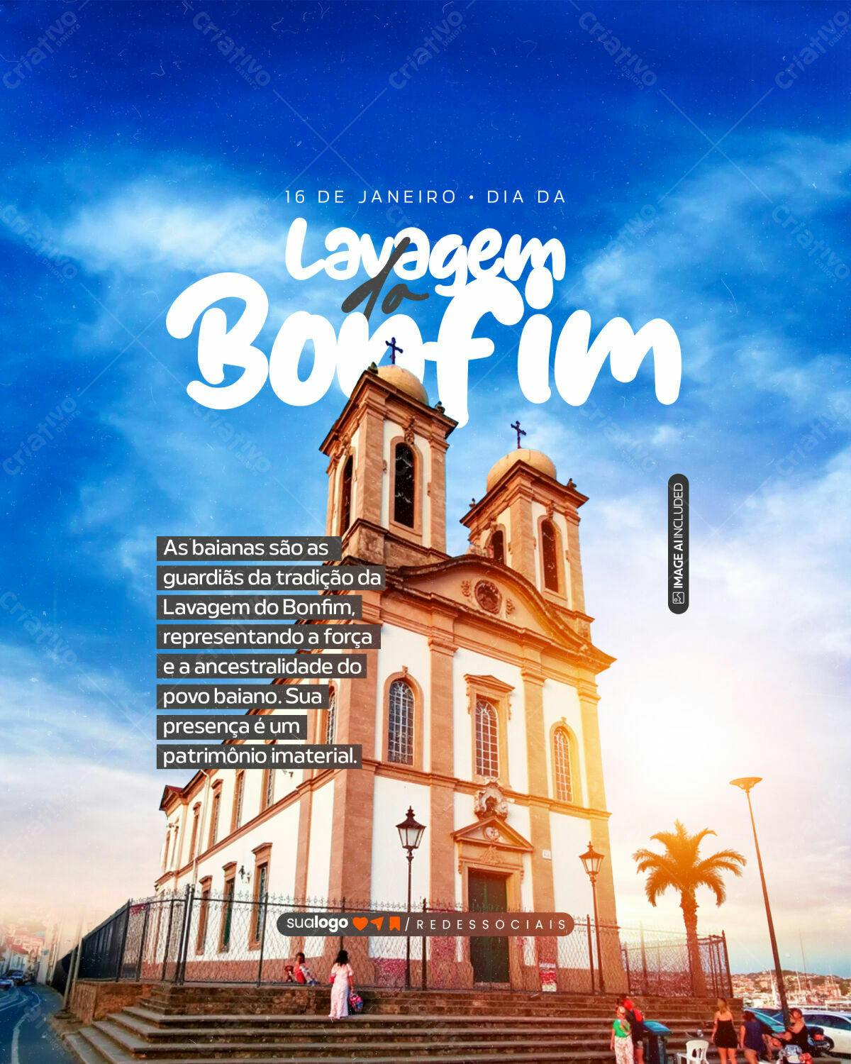Flyer Lavagem do Bonfim PSD Editável