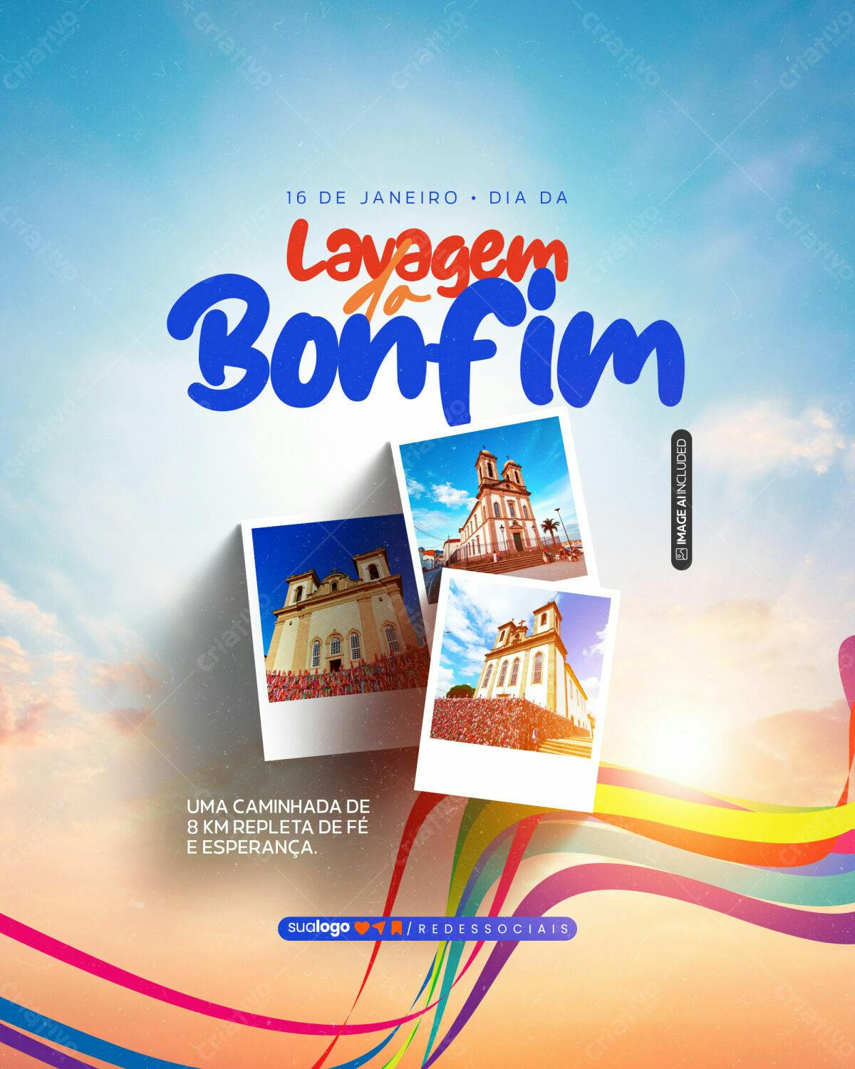 Flyer Lavagem do Bonfim PSD Editável