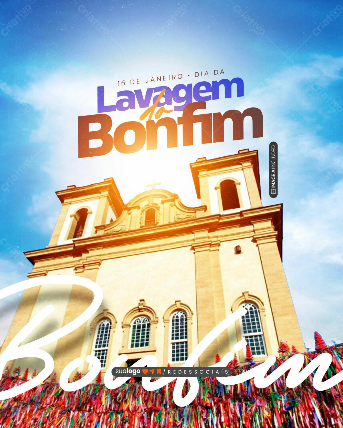 Flyer Lavagem do Bonfim PSD Editável