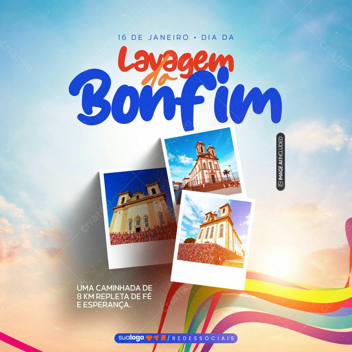 Flyer Lavagem do Bonfim PSD Editável
