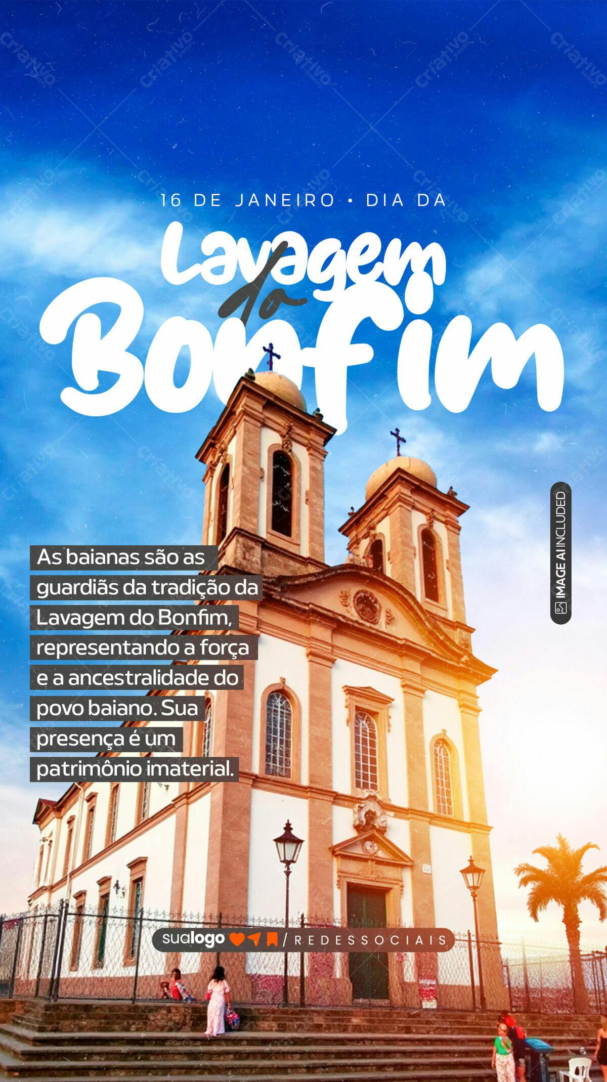 Flyer Lavagem do Bonfim PSD Editável