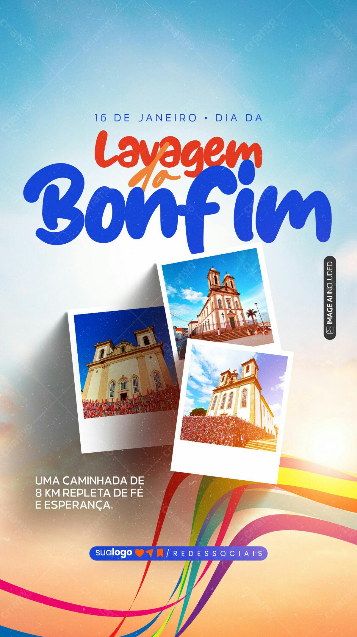 Flyer Dia da Lavagem do Bonfim PSD Editável