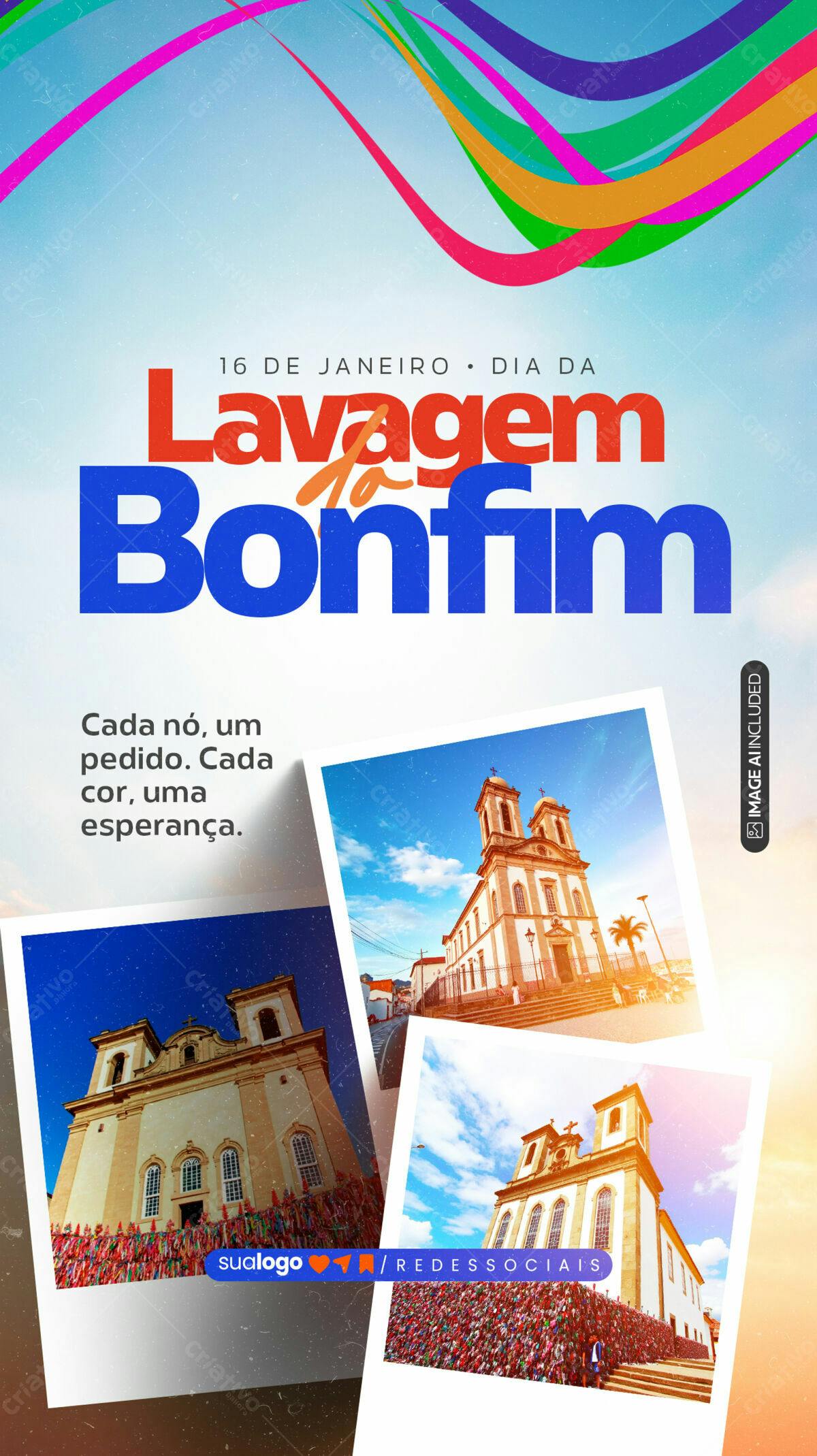 Flyer Lavagem do Bonfim PSD Editável