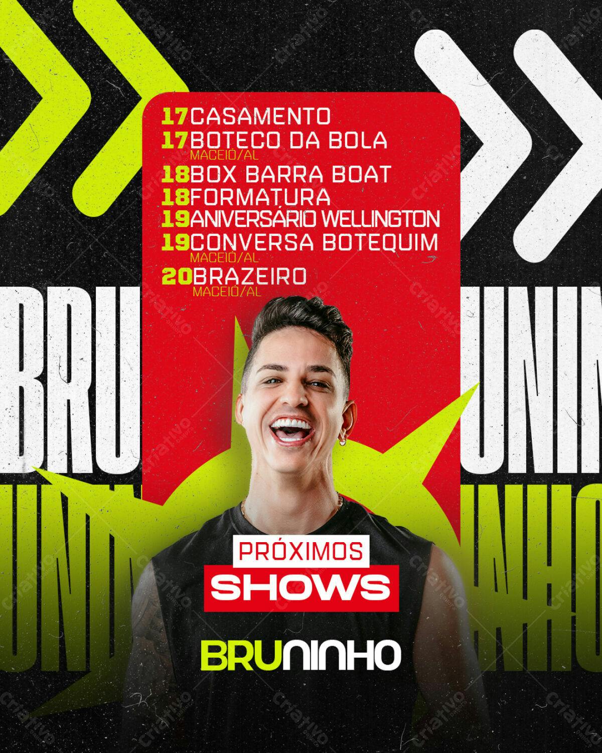 Flyer para Shows do Bruninho PSD Editável