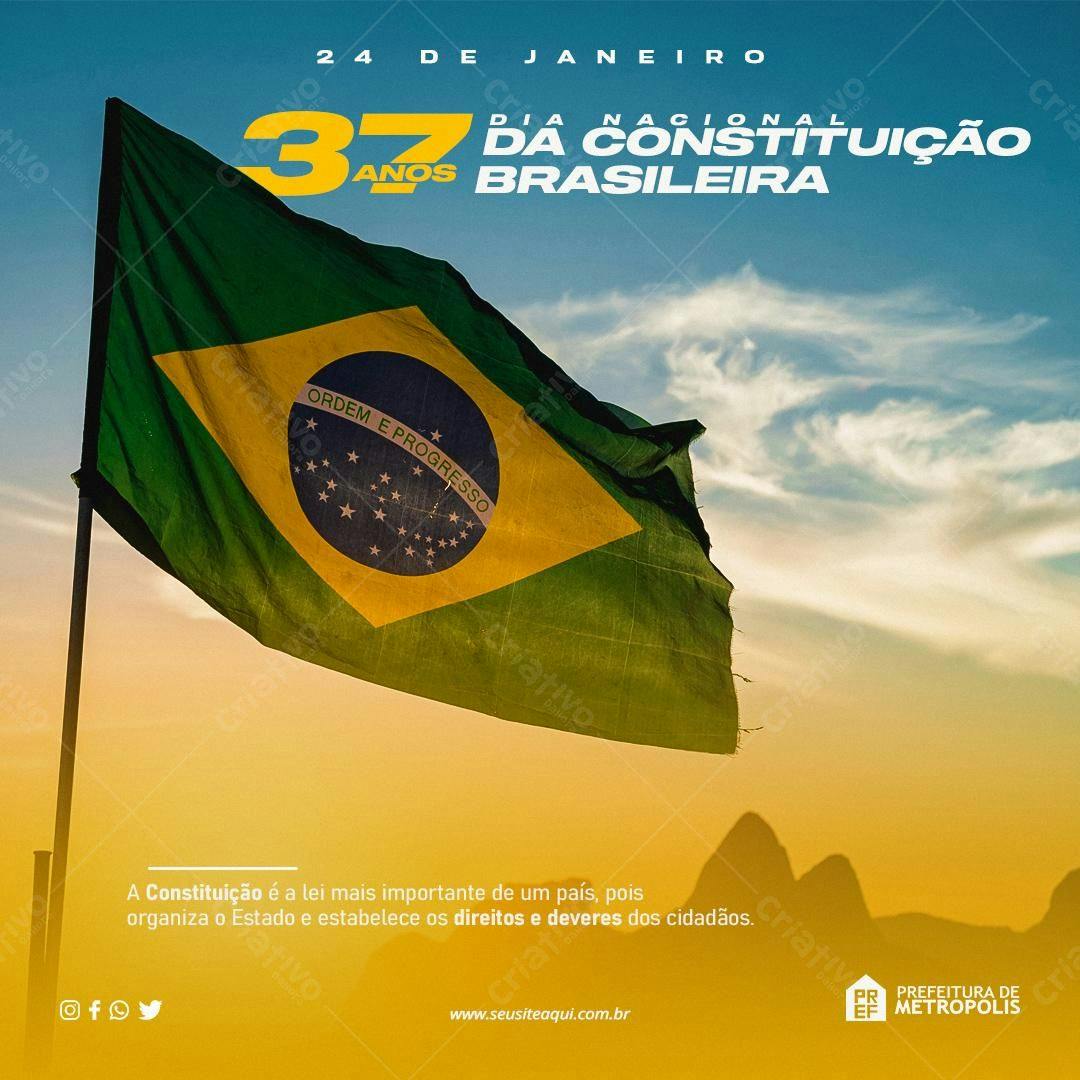 Flyer Dia da Constituição Brasileira PSD Editável