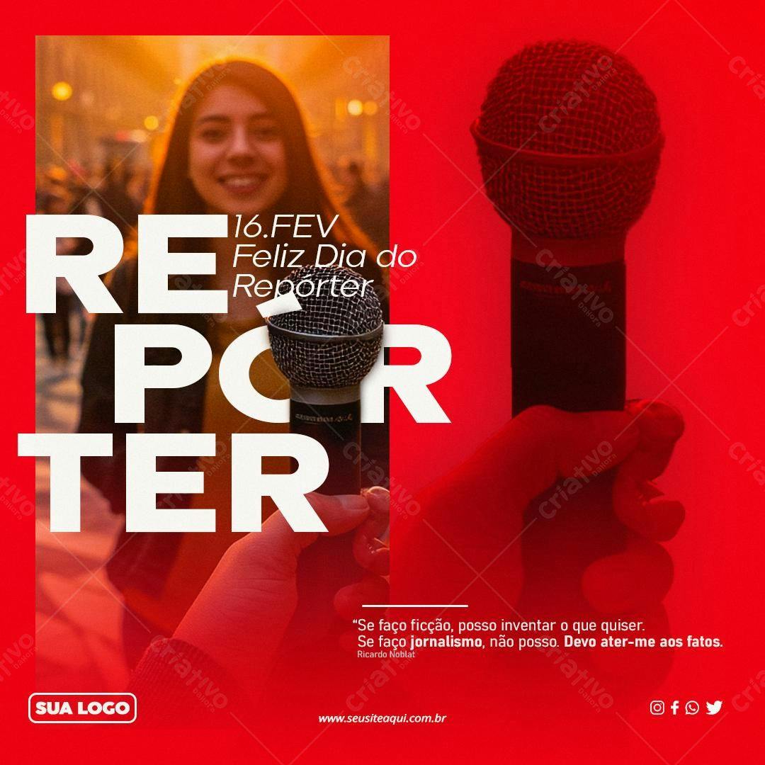 Post para o Dia do Repórter PSD Editável