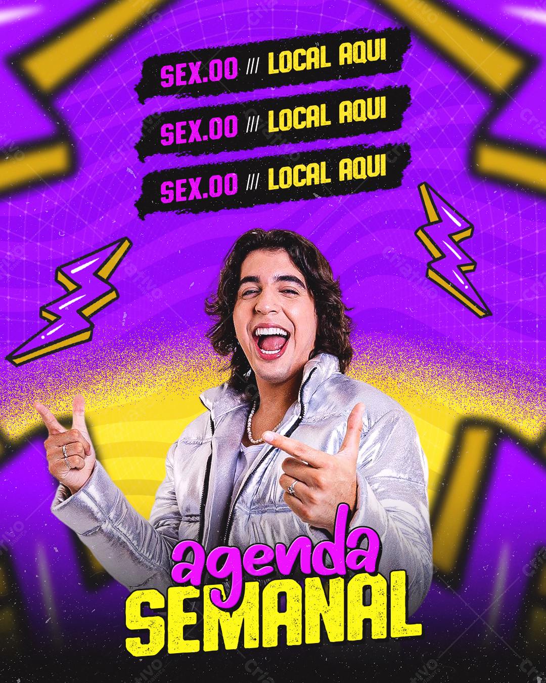 Flyer Agenda Semanal PSD Editável