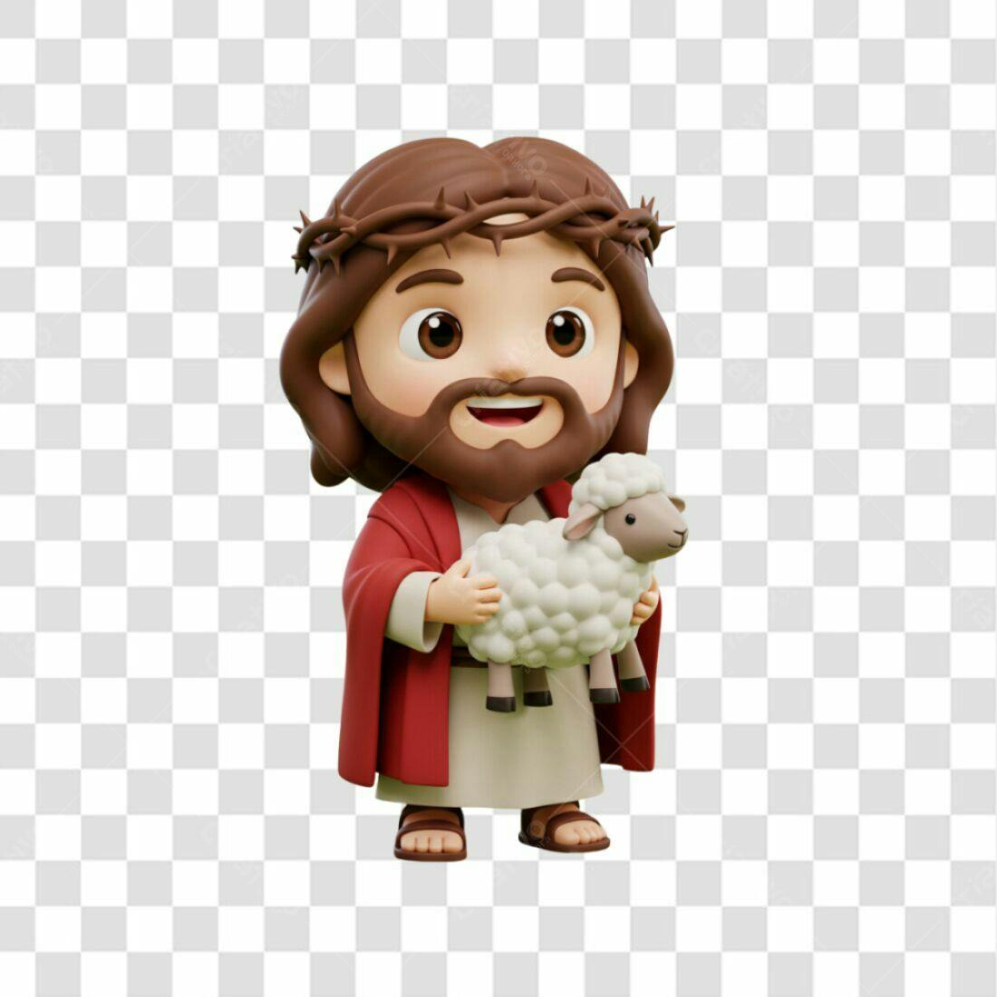 Icone Jesus com Cordeiro PNG com fundo transparente