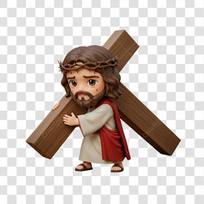 Mascote 3D Jesus Png Transparente 5