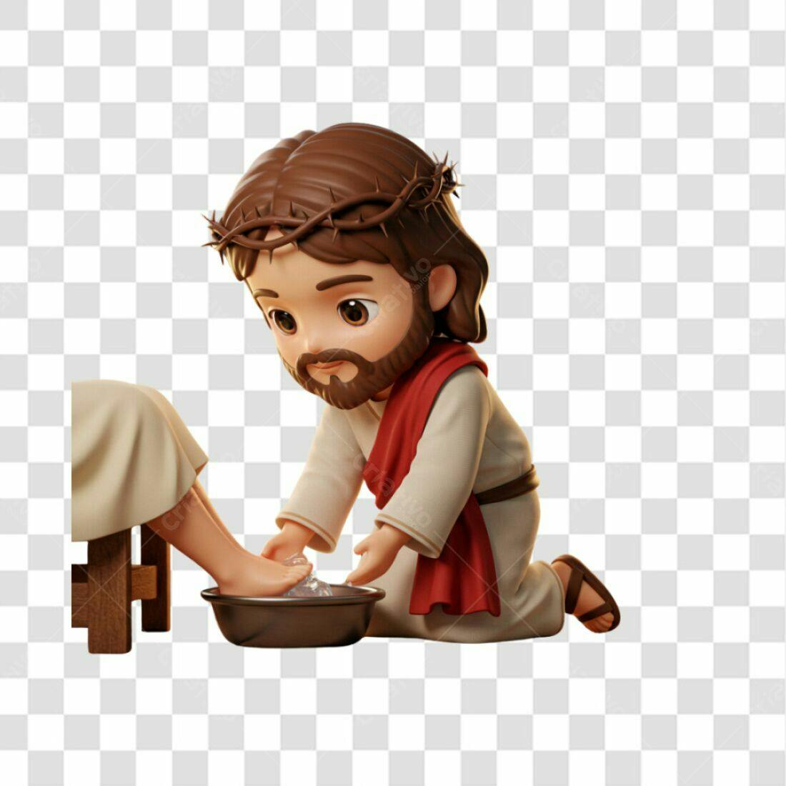 Icone Jesus Lavando os Pés PNG com fundo transparente