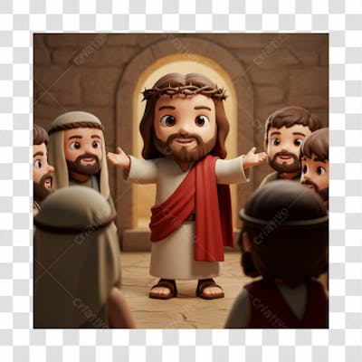 Mascote 3D Jesus Png Transparente 12