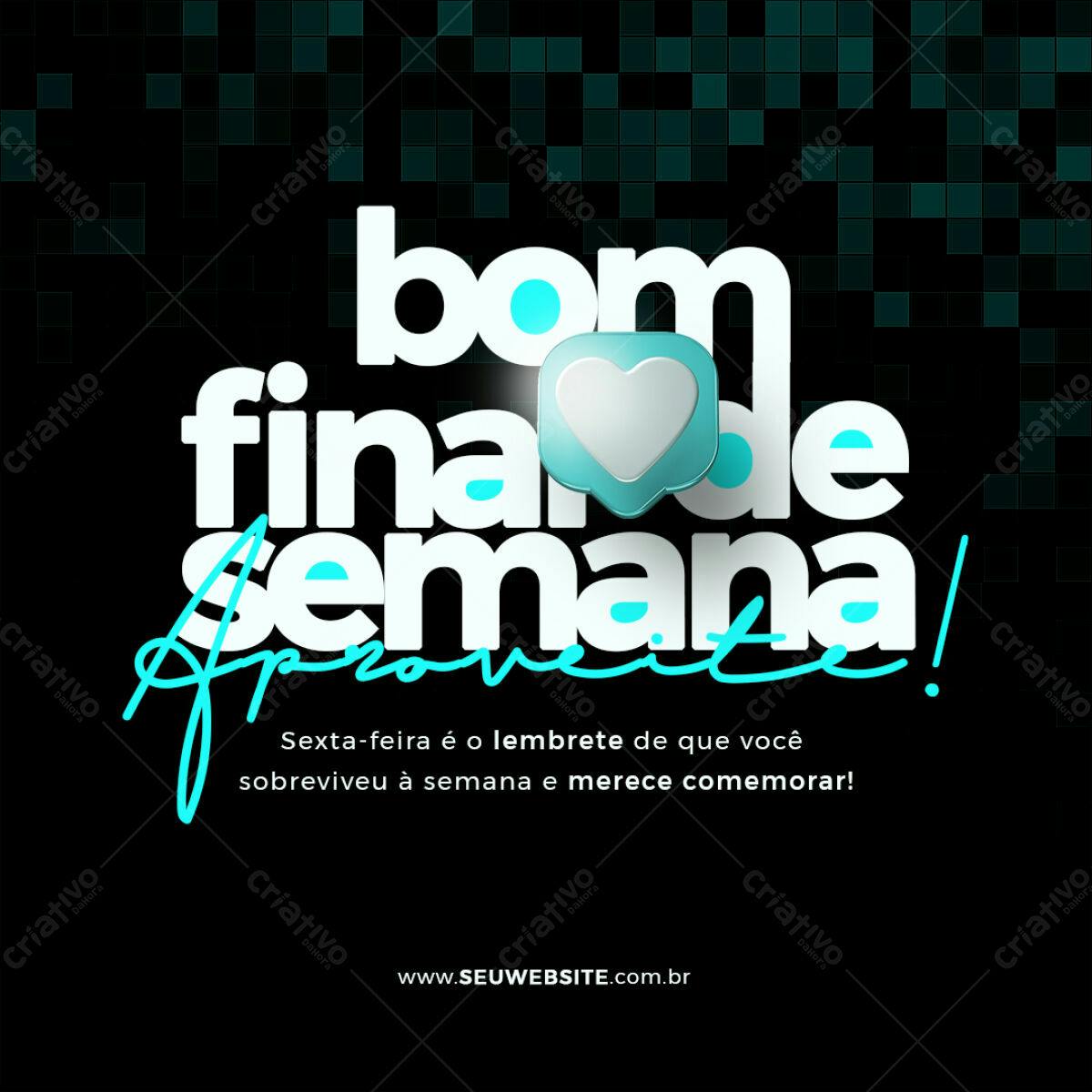 Post para Boas Vindas ao Fim de Semana PSD Editável