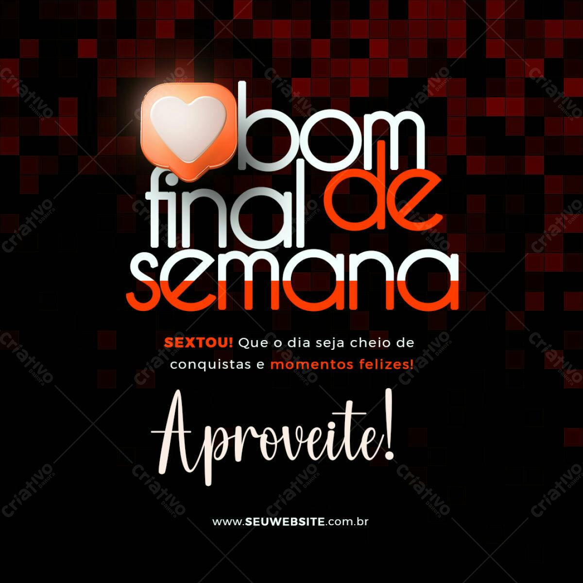 Postagem de Boas Vindas ao Fim de Semana PSD Editável