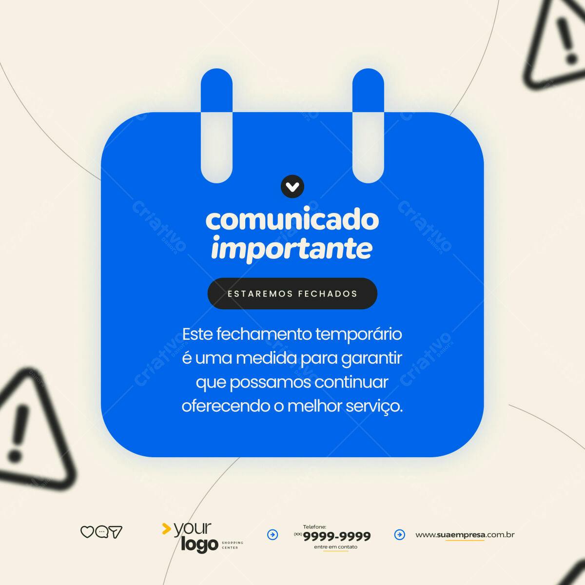 Comunicado Importante PSD Editável