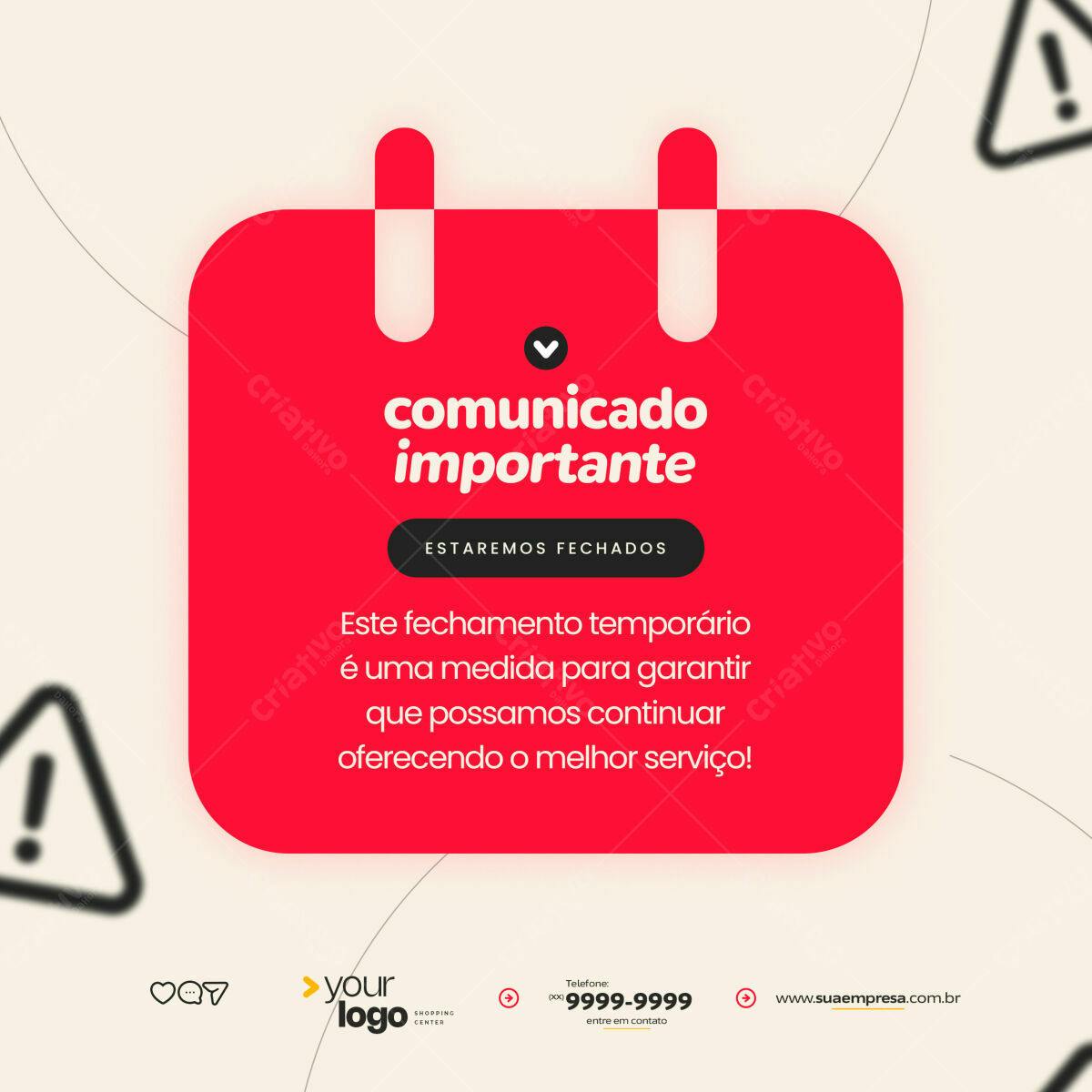 Comunicação Importante PSD Editável