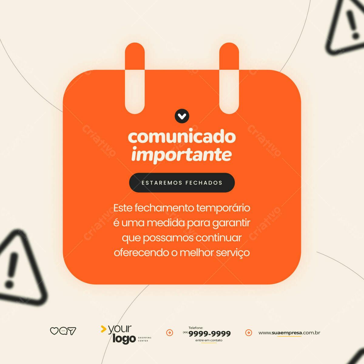Comunicado Importante PSD Editável